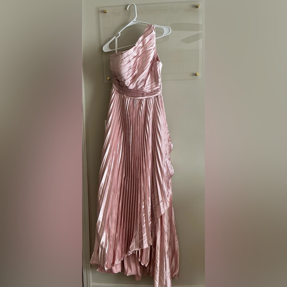 Elegant Pink Pleated Gown